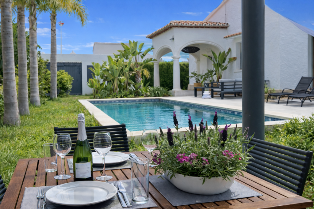 conditioned pergola area