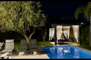 night view of the terraces