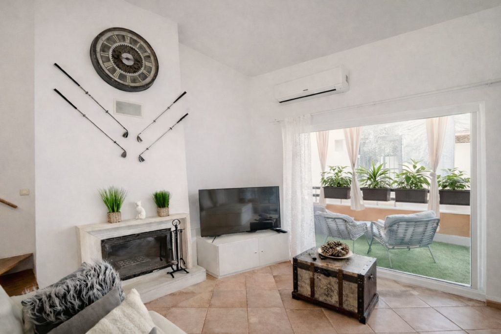 Living room opening to the terrace