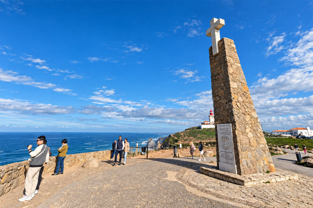 The stone marker at Cabo da Roca, noting the westernmost point of mainland Europe