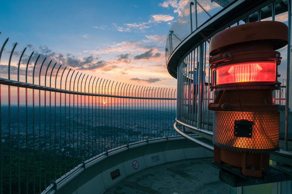 Sunset over Stuttgart from the Fernsehturm observation platform