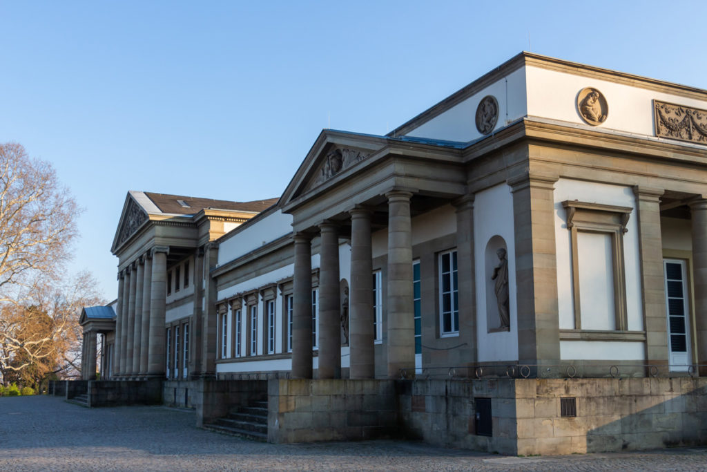 The classical portico of Schloss Rosenstein, home to the natural-history collection