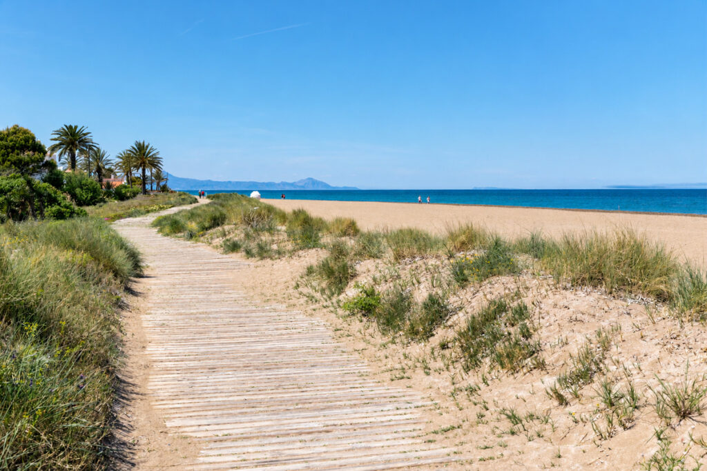 The boardwalk through the dunes to Les Marines beach, Dénia