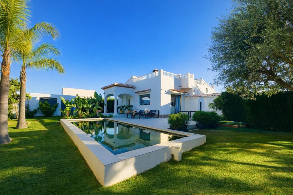 Garden with private pool