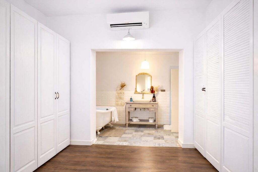 Dressing area and bathroom